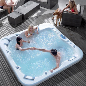 Baignoire <span class=keywords><strong>Spa</strong></span> Rectangulaire Autoportante en Acrylique avec Massage à Bulles et Chauffage Intelligent à Température Constante pour Usage Domestique et Extérieur - Design de Luxe - Product Image 2