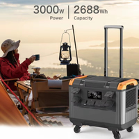 Station d'alimentation portable étanche pour camping et urgences, 3000W, compatible voiture, batterie LiFePO4, multi-usages - Offre Spéciale