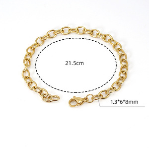 Zogxin Stainless Steel 18K Gold O-Chain Bracelet Geometric Oval Link Jewelry Fashion Chain Bracelet - Product Image 3