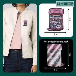 Patch brodé thermocollant anti-dépression pour sacs et vêtements (3 pièces) - Product Image 4