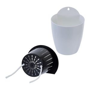 Vaso <span class=keywords><strong>da</strong></span> Fiori Moderno Bianco <span class=keywords><strong>in</strong></span> <span class=keywords><strong>Plastica</strong></span> <span class=keywords><strong>da</strong></span> 5 Pollici (circa 12,7 cm) con Sistema di Auto-Irrigazione, Piccolo Vaso <span class=keywords><strong>da</strong></span> Parete a Doppio Strato per Piante - Product Image 6