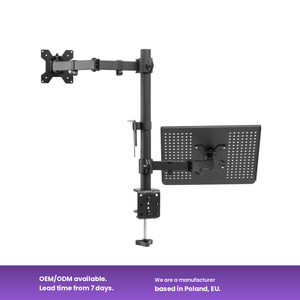 VESA ขาตั้งแล็ปท็อปและจอมอนิเตอร์, ขาตั้งคู่แขนยาวปรับได้โลหะขาตั้งคอมพิวเตอร์ - Product Image 2
