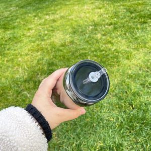 Verre canette 16oz pour bière et soda, aspect miroir métallique noir plaqué, avec couvercles en plastique, pour wraps UV DTF, entrepôt USA - Product Image 5