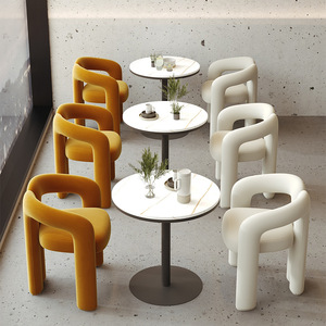 Mesa de Conferencia Redonda con Cuatro Sillas, Estructura de Marco Estable para Reuniones de Oficina y Recepción, Uso para Adultos - Product Image 4