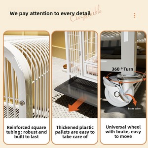 Jaula para Perros con Inodoro para Golden Retriever/<span class=keywords><strong>Labrador</strong></span>/<span class=keywords><strong>Border</strong></span> <span class=keywords><strong>Collie</strong></span>, Jaula de Alambre Resistente para Perros Medianos y Grandes - Product Image 3