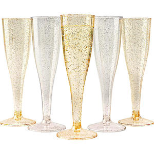Verres à vin et à <span class=keywords><strong>champagne</strong></span> jetables en PS transparents écologiques fantaisie pour les fêtes - Product Image 1
