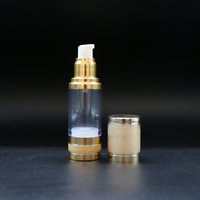 Flacon pompe sans air doré de 15 ml, 30 ml, 50 ml pour lotion, shampoing et sérum de soin de la peau