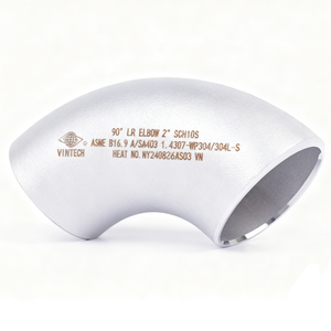ASME B16 9 ASA403 Stainless Steel 90 Degree Long Radius Elbow Oil Gas Pipe Fitting Size 1 2 To 12 Schedule Butt Weld - Product Image 2