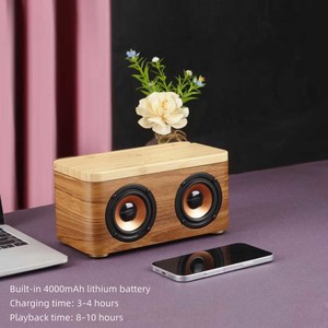 Soporte Multifuncional de Madera para Teléfono con Altavoz, Cargador Inalámbrico de 15W, Altavoz Inalámbrico HIFI de Escritorio - Product Image 4