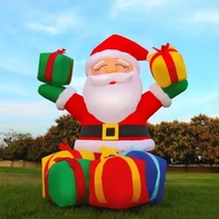 Père Noël gonflable géant - Décoration de Noël extérieure pour la cour et le jardin
