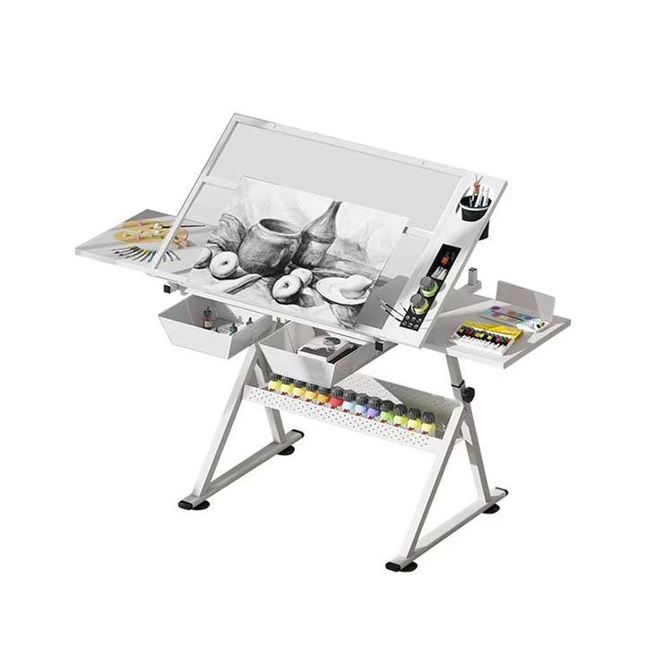 Panneau jumeau blanc de verre trempé (table simple)