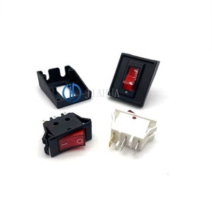 Interrupteur à bascule de type navire KCD3 position à double carte avec coque fixe, rouge à 2 vitesses à <span class=keywords><strong>3</strong></span> <span class=keywords><strong>pattes</strong></span> avec lumière, type de navire avec lumière - Product Image 1