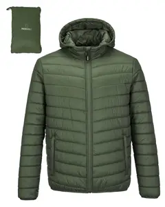 Mens Lightweight Puffer Jackets Zipper Down Jacket Windproof Warm Winter Coats For Mens