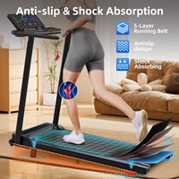Tapis de marche électrique portable pliable avec application intelligente OEM, inclinaison manuelle, moteur 0,75 CV, test de fréquence cardiaque