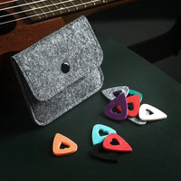 Picots de ukulélé en feutre en forme de cœur pour ukulélé guitare basse avec étui de support de médiator 20 pièces