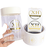 Rouleau d'autocollant de Logo en vinyle transparent auto-adhésif à faible quantité minimale de commande pour parfum huile essentielle shampooing bouteilles cosmétiques étiquettes d'emballage