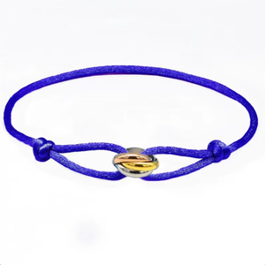 Classic Style Handwoven Adjustable Flower Zircon Tri-Color Stainless Steel <b>Rope</b> Cord Minimalist Jewelry Unisex - Product Image 3
