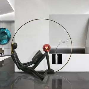 Nordic Corner Standing Light Modern Minimalist Designer Art Decoration Humanoid Sculpture Resin Statue Floor Lamp