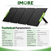 Panneau solaire portable 300W monocristallin pliable, module ETFE avec connecteur MC4 pour caravane, camping, voyage et charge de station d'alimentation