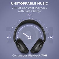 Auriculares Inalámbricos con Cancelación Activa de Ruido 1MORE SonoFlow SE - 70 Horas de Reproducción, Controlador Dinámico DLC de 40 mm para Viajes, PC y Teléfono
