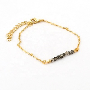 ปรับLapis Lazuliอัญมณีสร้อยข้อมือเครื่องประดับทองชุบสีฟ้าสร้อยข้อมือลูกปัดกุ้งก้ามกรามClawชุดBohoแฟชั่นเครื่องประดับของขวัญ - Product Image 5
