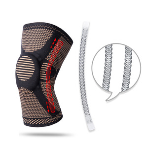 Knee Support Brace With Silicone Spring <b>Nylon</b> Copper 3D Knit Breathable Non <b>Slip</b> For Basketball Unisex - Product Image 1