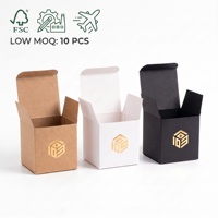 Boîte d'expédition carrée personnalisée avec logo, en carton brun et noir, pour cosmétiques, petite boîte en papier