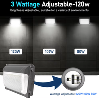 Applique murale extérieure LED Minglight 120W IP65 en aluminium avec diffuseur en polycarbonate carré, garantie 5 ans pour le jardin
