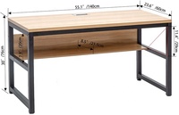 Bureau d'ordinateur de 55 pouces, OEM, personnalisé, Table d'écriture et d'étude, avec étagère
