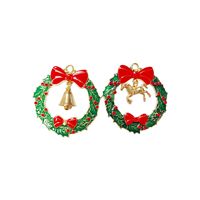 Pendentif couronne de Noël orné de cristaux étincelants, fermoir en alliage avec strass brillants, pour décoration festive de sapin de Noël