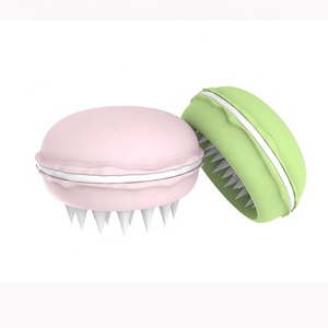 Brosse de massage du cuir chevelu humide et sec, 24 nœuds de massage en silicone, relaxation capillaire sous la douche, stimulation du cuir chevelu irrité, spa à domicile, design macaron mignon - Product Image 5