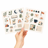 Autocollants personnalisés pour Bullet Journal, imperméables, autocollants en vinyle découpés à la forme de plantes médicinales pour carnets de journalisation