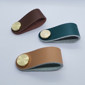 High Quality Stainless Steel Furniture Hardware Custom Color Cabinet Drawer Pull <b>Knob</b> Leather Handles <b>for</b> Wardrobes Gifts - Product Image 6