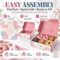 Boîte à pâtisserie personnalisée pour biscuits, beignets, pâtisseries avec séparateur, logo, emballage en papier alimentaire