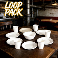 Assiettes et bols jetables biodégradables en bagasse, écologiques, en fibre de canne à sucre, blanc, impression personnalisée disponible avec couvercle