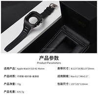 Kit de Modification Luxe Mode pour Apple Watch Series SE 10 46 mm 42 mm avec Boîtier en Fibre de Carbone, Bouton en Acier Inoxydable et Bracelet en Caoutchouc Fluoré
