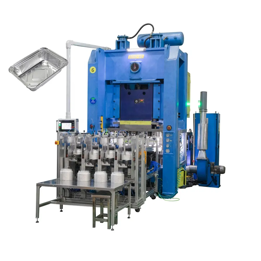 자동 알루미늄 호일 공압 생산 라인 고속 알루미늄 호일 트레이 식품 용기 기계