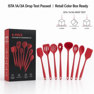 Set di Utensili da Cucina in Silicone 8 Pezzi Multiuso Resistente al Calore Grado Alimentare Antiaderente Collezione Completa Essenziale per Chef - Product Image 1