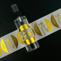 Huile essentielle or feuille d'emballage étiquette cosmétique marque de luxe autocollant personnalisé