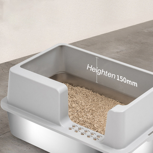 Vente en gros <span class=keywords><strong>Bac</strong></span> à litière pour chat en acier inoxydable <span class=keywords><strong>Bac</strong></span> à litière pour chat semi-fermé avec <span class=keywords><strong>bac</strong></span> à litière pour chat côté haut <span class=keywords><strong>Bac</strong></span> à <span class=keywords><strong>sable</strong></span> - Product Image 5