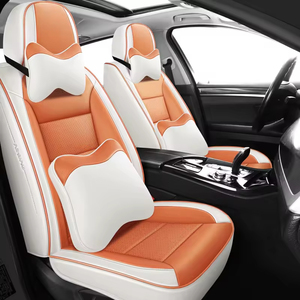 Coprisedili <span class=keywords><strong>auto</strong></span> in pelle Napa di alta qualità colore rosso nero formato universale-posteriore anteriore 5 posti di buona qualità Set completo Accord - Product Image 2