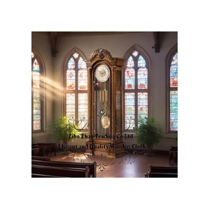 <span class=keywords><strong>Pendule</strong></span> de sol Horloge élégante montre design traditionnel finition cerise aspect antique carillons de Westminster toutes les heures quart d'heure - Product Image 6