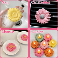 Moule en silicone pour bougie parfumée tournesol, best-seller, pour savon fait main DIY en forme de marguerite