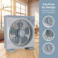 Ventilador de Caja de Alta Resistencia de 12 Pulgadas con Temporizador de 60 Minutos, Ventilador Eléctrico Giratorio de 360 Grados para el Hogar y la Tienda