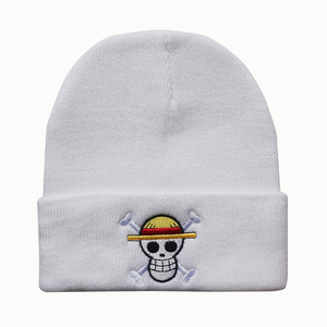 Bonnets en tricot chaud 6 couleurs brodés de haute qualité Anime <span class=keywords><strong>Monkey</strong></span> <span class=keywords><strong>D</strong></span> <span class=keywords><strong>Luffy</strong></span> pour l'extérieur - Product Image 3