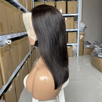 Venta al por mayor, envío inmediato desde el almacén: Peluca bob con encaje frontal 13x4 de cabello humano 16A SDD en negro transparente para mujer
