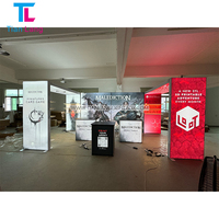 Panel de Fondo Modular para Stand de Exhibición, Mural Gráfico de Tela para Programas de Promoción de Marca en Ferias Comerciales Internacionales