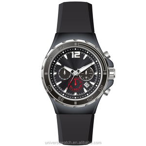 Montre chronographe pour hommes OEM ODM avec bracelet en caoutchouc et boîtier en acier inoxydable 316L U2632 - Product Image 1