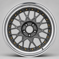 Jante en alliage d'aluminium forgé 2 pièces 10 branches Y Gunmetal Face Polished Silver Deep Dish avec logo personnalisé 5x114.3 pour voiture