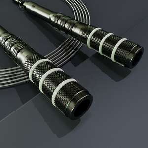 <span class=keywords><strong>10</strong></span> फुट लंबी समायोज्य उच्च गुणवत्ता वाले एल्यूमीनियम स्कीइंग रस्सी कस्टम लोगो फिटनेस के लिए उपयुक्त स्टील वायर केबल के साथ - Product Image 2